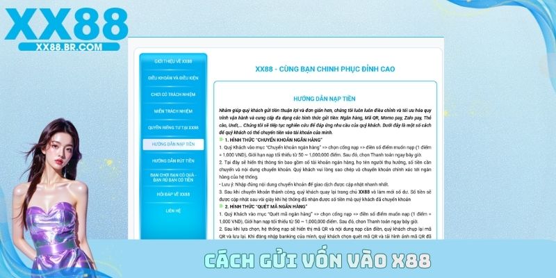 Cách gửi vốn vào X88