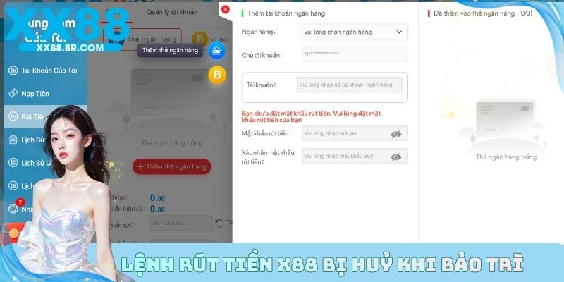 Lệnh sẽ bị huỷ nếu phía ngân hàng đang bảo trì